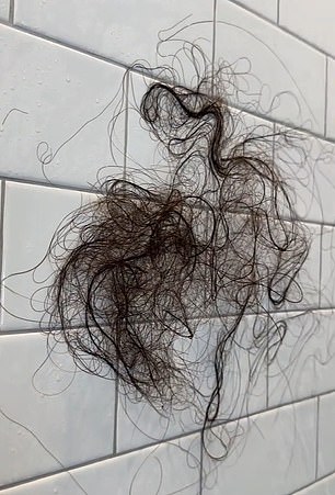 Ela mostrou a filmagem dos fãs de 'tudo que eu afasto do meu cabelo antes do chuveiro'