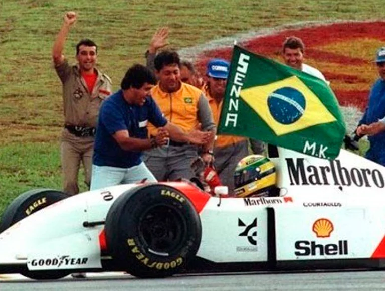 Vitória de Ayrton Senna no Brasil, em 1993. Foto: Reprodução