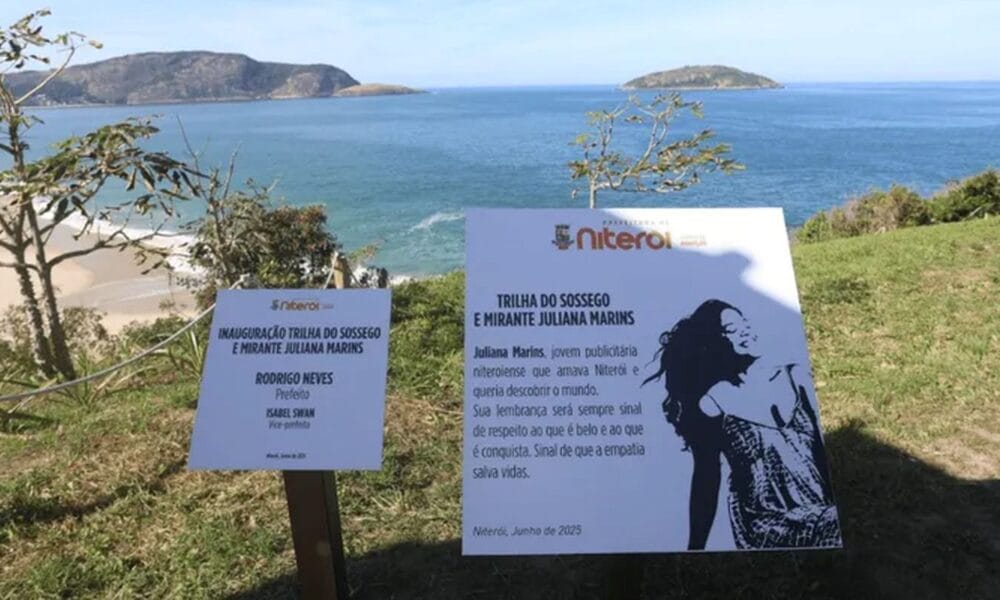 Placa em homenagem a Juliana Marins é inaugurada na Praia do Sossego
