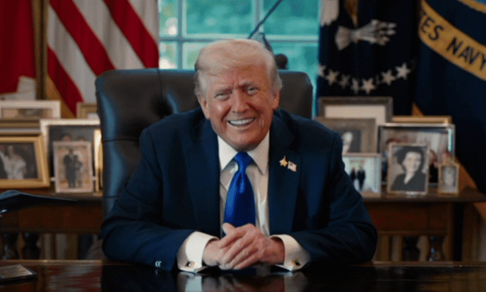 O presidente dos Estados Unidos, Donald Trump, durante pronunciamento